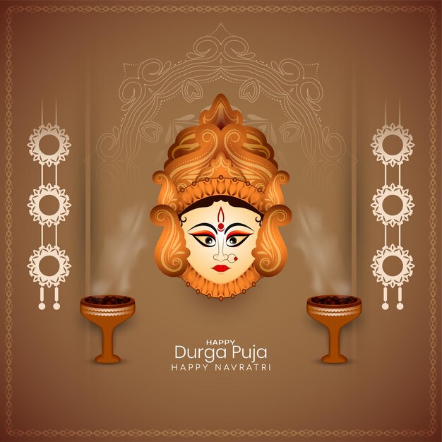 Durga Puja en traditionele Indiase Happy navratri festival achtergrond