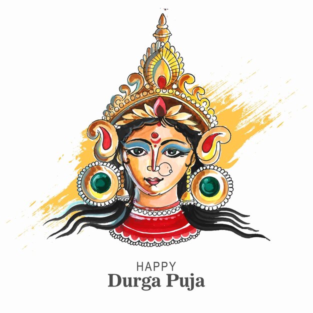 Durga puja festival wenskaart achtergrond