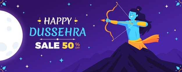 Dussehra festival banner concept