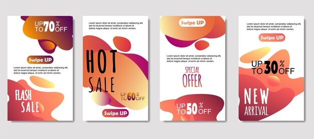 Dynamische abstracte vloeistof mobiel te koop banners Verkoop banner sjabloonontwerp Mega verkoop speciale aanbieding decorontwerp voor flyer cadeaubon Poster op muur coverbook banner sociale media