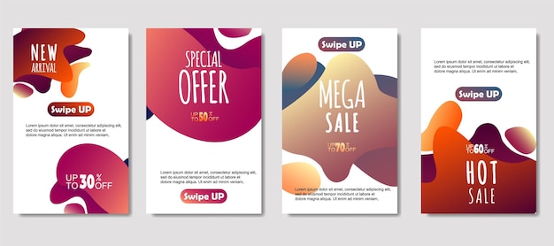 Dynamische abstracte vloeistof mobiel te koop banners verkoop banner sjabloonontwerp mega verkoop speciale aanbieding decorontwerp voor flyer cadeaubon poster op muur coverbook banner sociale media
