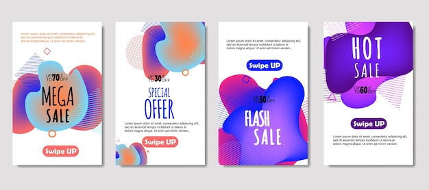 Dynamische abstracte vloeistof mobiel te koop banners verkoop banner sjabloonontwerp mega verkoop speciale aanbieding decorontwerp voor flyer cadeaubon poster op muur coverbook banner sociale media