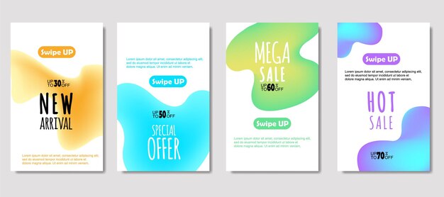 Dynamische abstracte vloeistof mobiel te koop banners Verkoop banner sjabloonontwerp Mega verkoop speciale aanbieding decorontwerp voor flyer cadeaubon Poster op muur coverbook banner sociale media