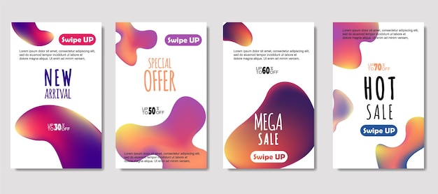 Dynamische abstracte vloeistof mobiel te koop banners verkoop banner sjabloonontwerp mega verkoop speciale aanbieding decorontwerp voor flyer cadeaubon poster op muur coverbook banner sociale media