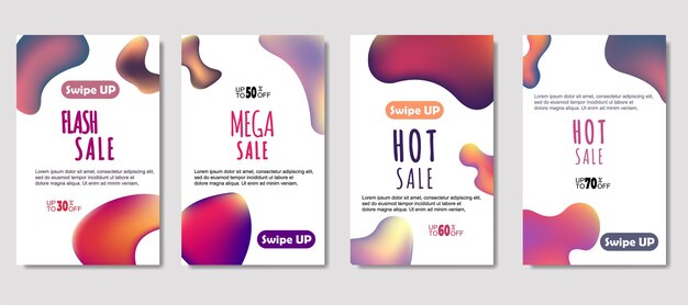 Dynamische abstracte vloeistof mobiel te koop banners Verkoop banner sjabloonontwerp Mega verkoop speciale aanbieding decorontwerp voor flyer cadeaubon Poster op muur coverbook banner sociale media