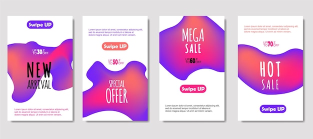 Dynamische abstracte vloeistof mobiel te koop banners verkoop banner sjabloonontwerp mega verkoop speciale aanbieding decorontwerp voor flyer cadeaubon poster op muur coverbook banner sociale media