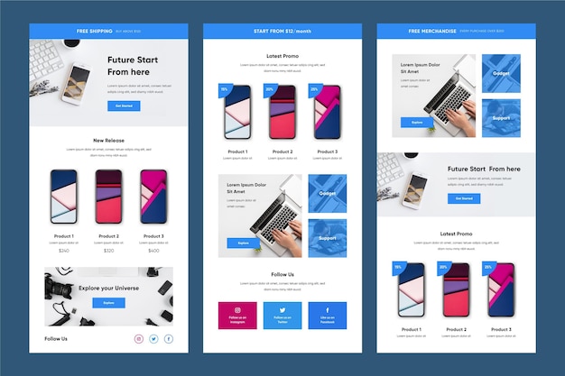 Gratis vector e-commerce e-mailsjabloon
