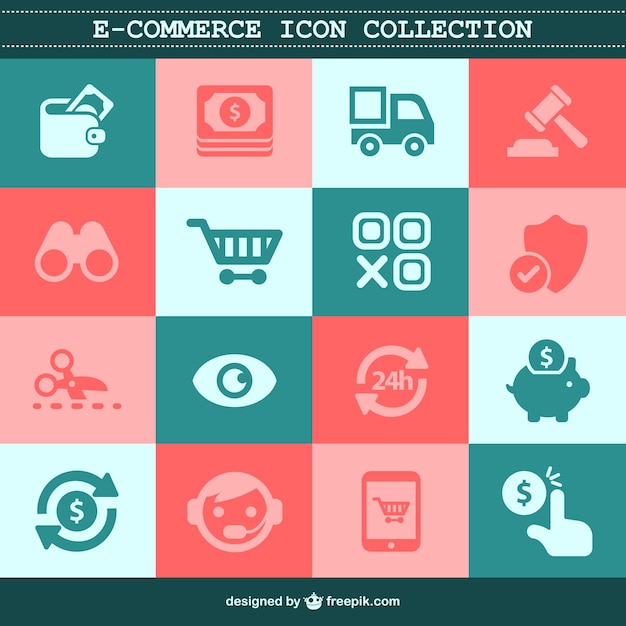 Gratis vector e-commerce flat set