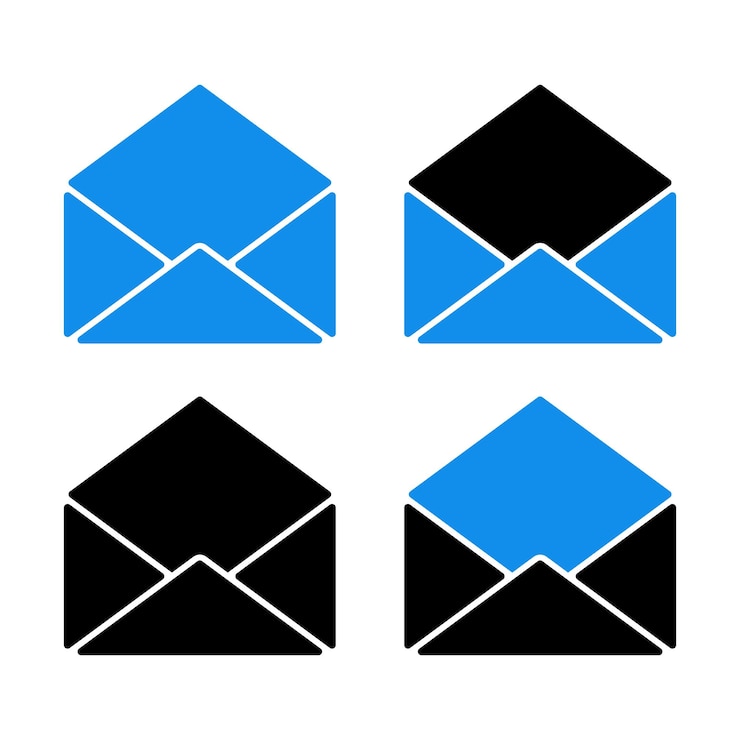 Gratis Vector e-mail glyph stijl meerdere kleuren