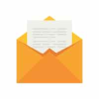 Gratis vector e-mail met een gele envelop