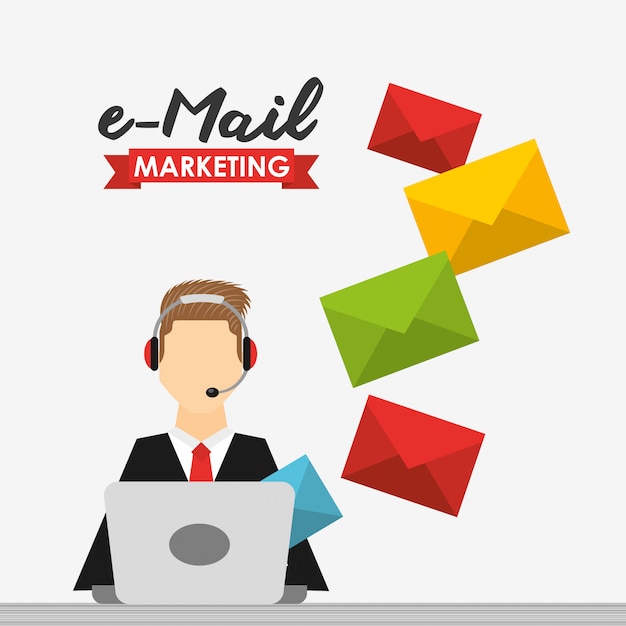 Gratis vector e-mailmarketing illustratie