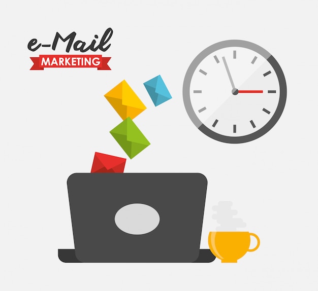 Gratis vector e-mailmarketing illustratie