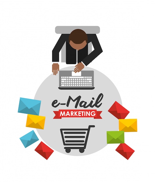 Gratis vector e-mailmarketing illustratie