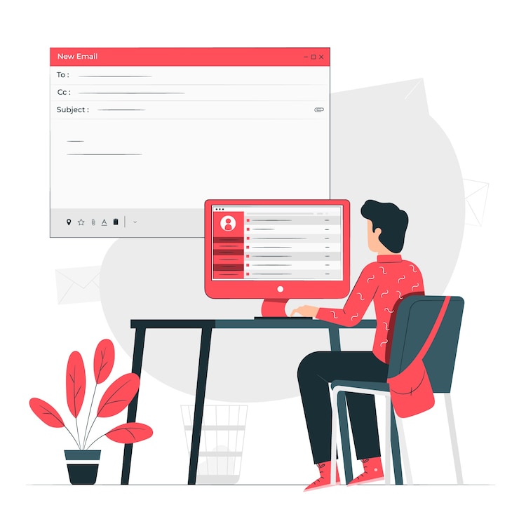 Gratis Vector e-mails concept illustratie