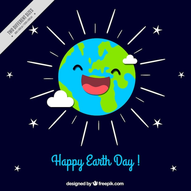 Gratis vector earth glimlachen achtergrond