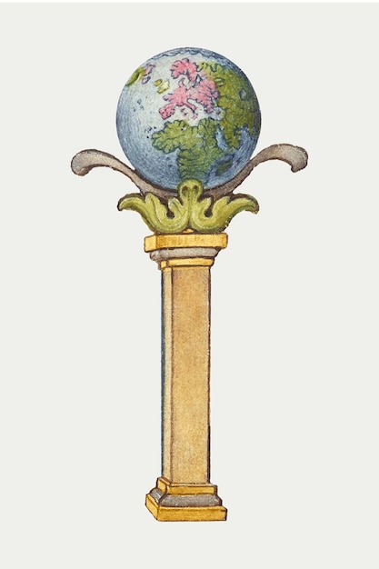 Earth globe op een pijler illustratie