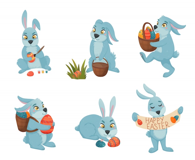 Easter bunnies cartoon collection