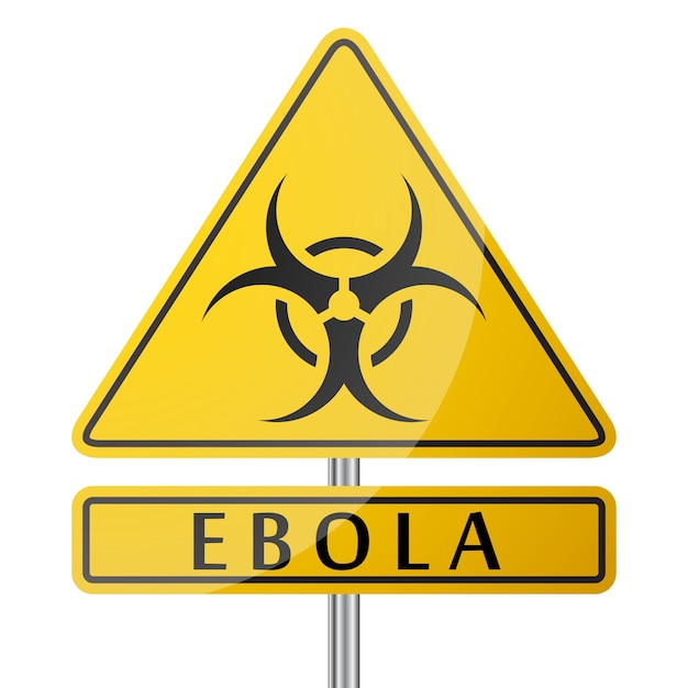 Gratis vector ebola-ziekte gevaar geel bord