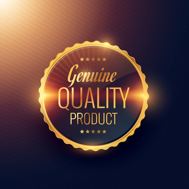 Echte kwaliteit van het product premie gouden label badge ontwerpen