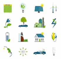 Gratis vector eco energy flat icons