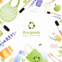 Gratis vector eco goederen vlakke afbeelding