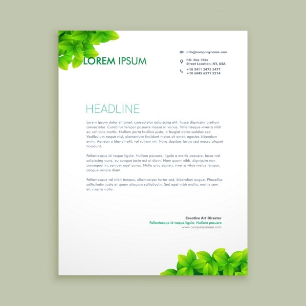 Gratis vector eco groene blad briefpapier