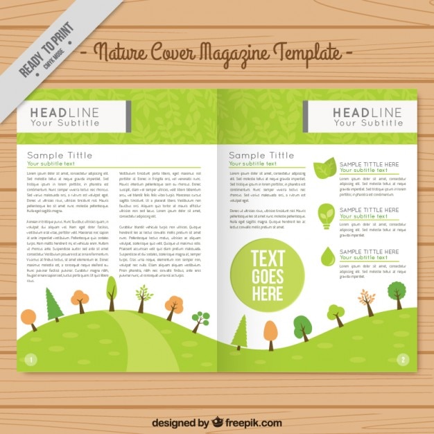 Gratis vector eco tijdschrift template