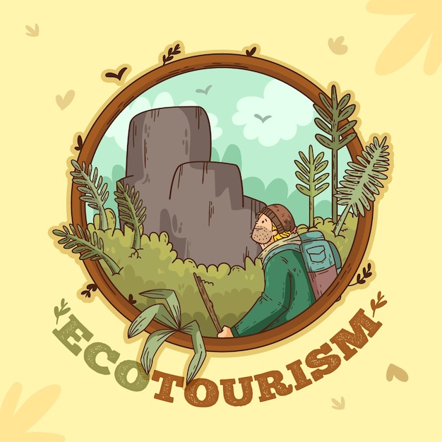 Gratis vector eco-toerisme concept