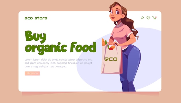 Eco-winkelwebsite met lokaal biologisch voedsel