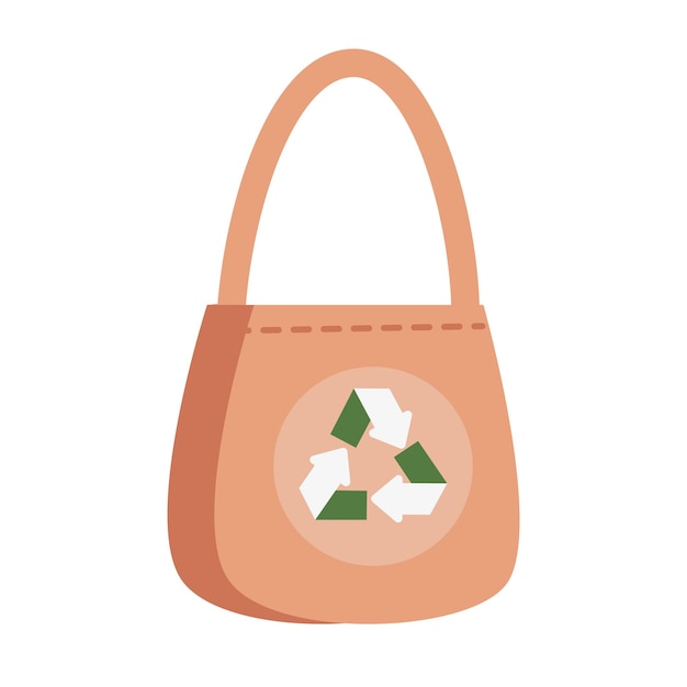 Gratis vector eco-zak met recycling pijl icoon