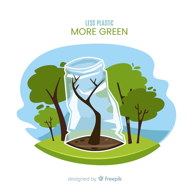 Gratis vector ecologie concept achtergrond plat ontwerp