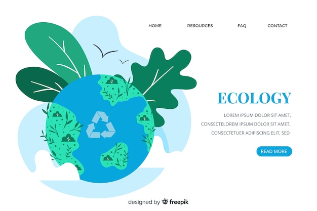 Ecologie concept bestemmingspagina sjabloon