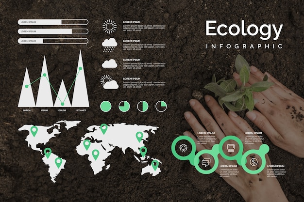 Gratis vector ecologie infographic collectie