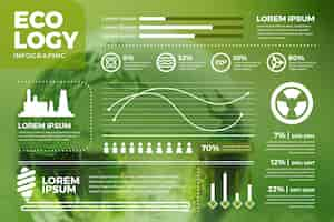 Gratis vector ecologie infographic met verschillende secties en foto