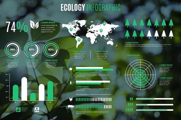 Ecologie infographic sjabloon met foto