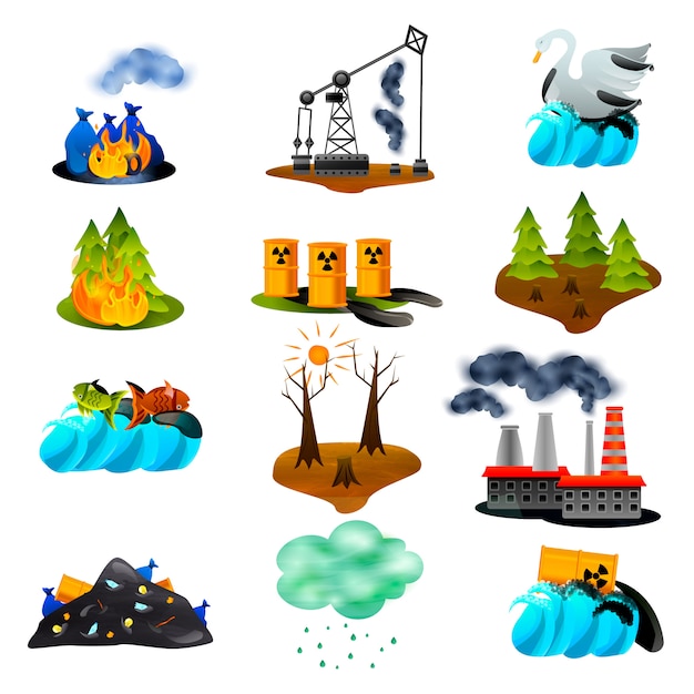 Gratis vector ecologische problemen