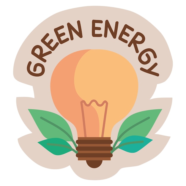 Gratis vector ecologische stempel voor groene energie