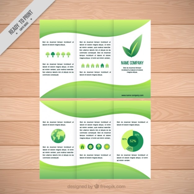 Ecologische trifold sjabloon met infographic elementen