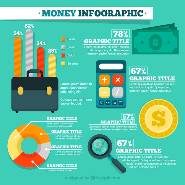 Gratis vector economie en het bedrijfsleven infographic