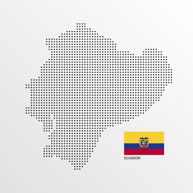 Ecuador kaartontwerp met vlag en lichte achtergrond vector