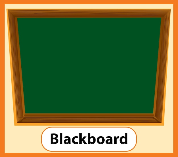 Gratis vector educatieve engelse woordkaart van blackboard