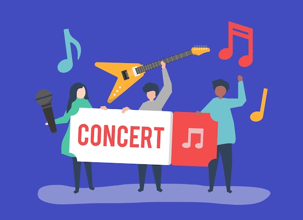 Gratis vector een band met live muziek