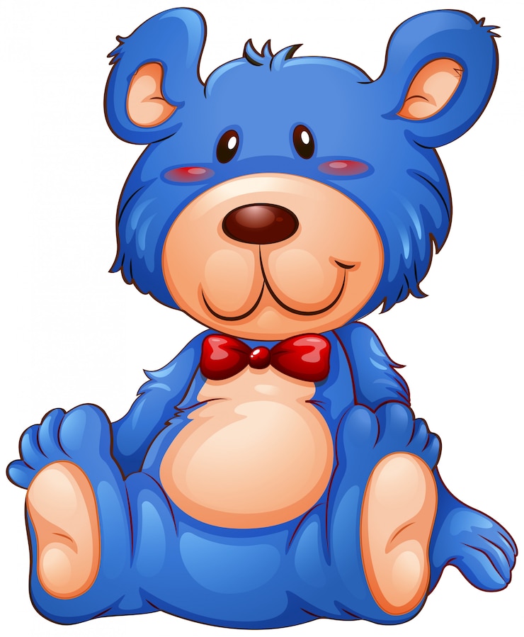 Gratis Vector een blauwe teddybeer