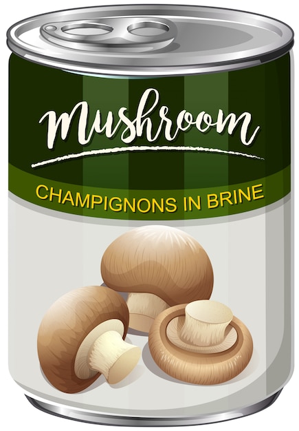 Een blik champignons mushroom