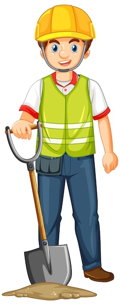 Gratis vector een bouwvakker in uniform