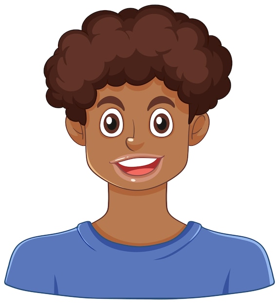 Gratis vector een cartoonportret van een puberteitsjongen