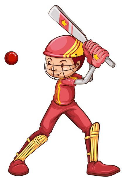 Gratis vector een cricketspeler