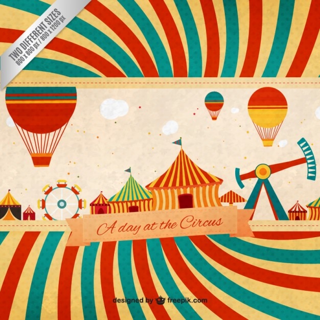 Gratis vector een dag in het circus in vintage stijl