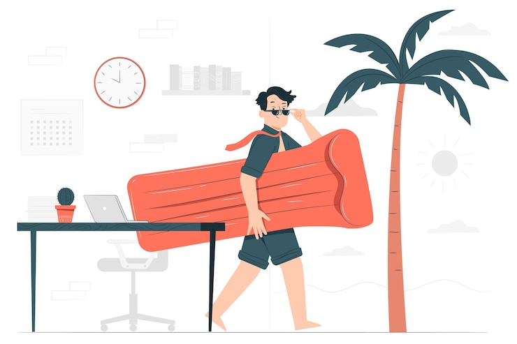 Gratis Vector een dag vrij concept illustratie