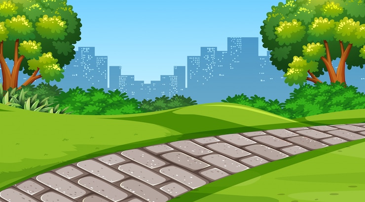 Gratis Vector een eenvoudige parkscène